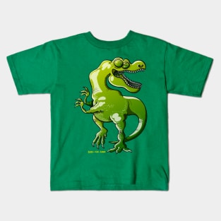 Tyrannosaurus Rex dancing enthusiastically Kids T-Shirt